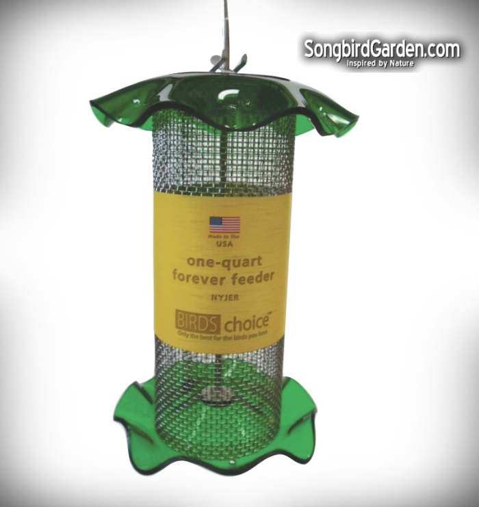 Forever 1 Quart Nyjer Feeder Green Set of 2